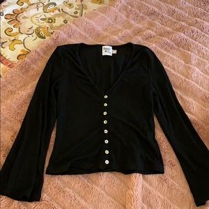 Princess Polly Black Button Up Shirt